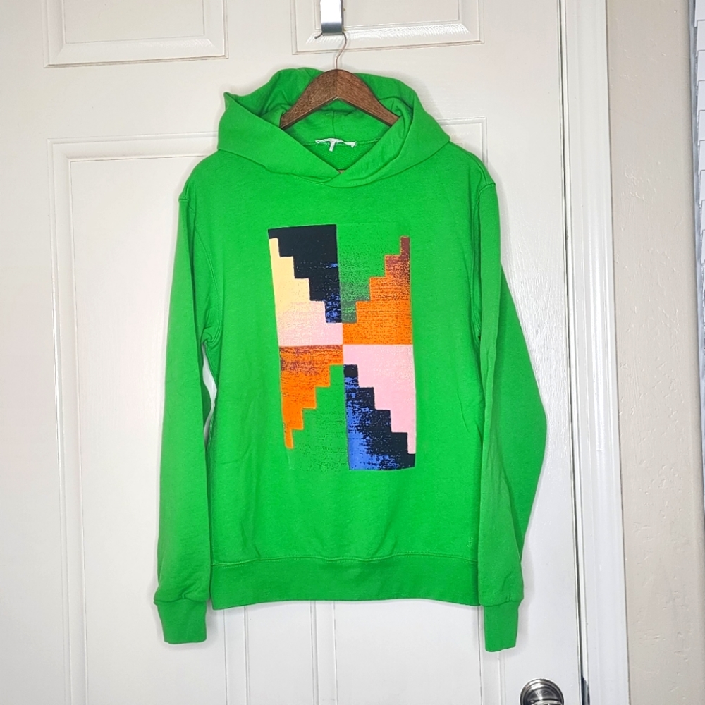 FRAME Classic Graphic Hoodie | Green |Size Small